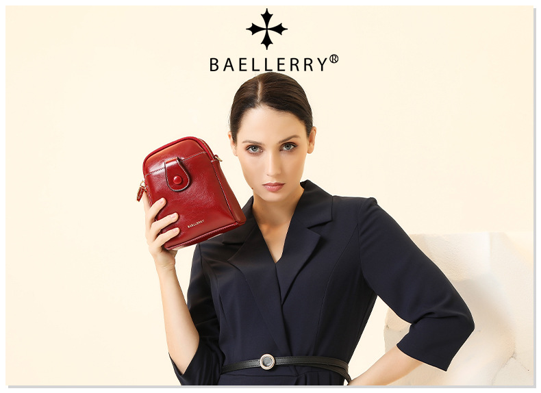 Borsa per cellulare nuova borsa a tracolla con doppia cerniera in pelle cerata da donna Baellerry versatile borsa a tracolla portamonete_voghion.com