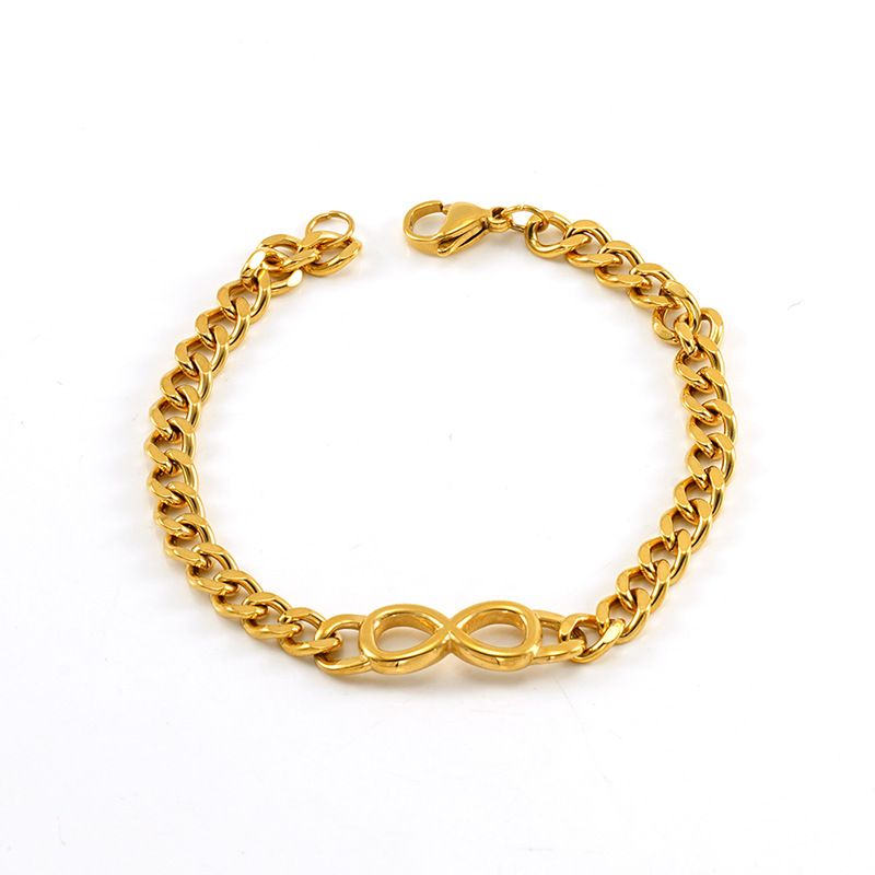 Bracciale unisex in acciaio al titanio, versatile, leggero e di lusso, con catena cubana in acciaio inossidabile, numero e personalità._voghion.com