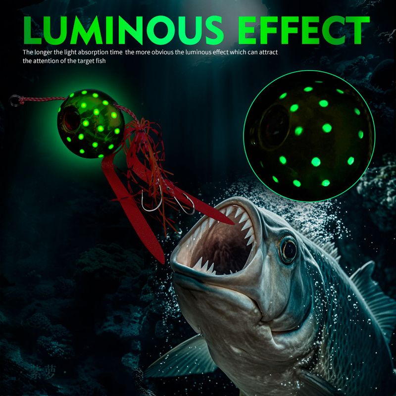 Calamaro barbuto con occhio grande e doppio amo, esca artificiale luminosa per la pesca in mare, testa di piombo Red Seal_voghion.com
