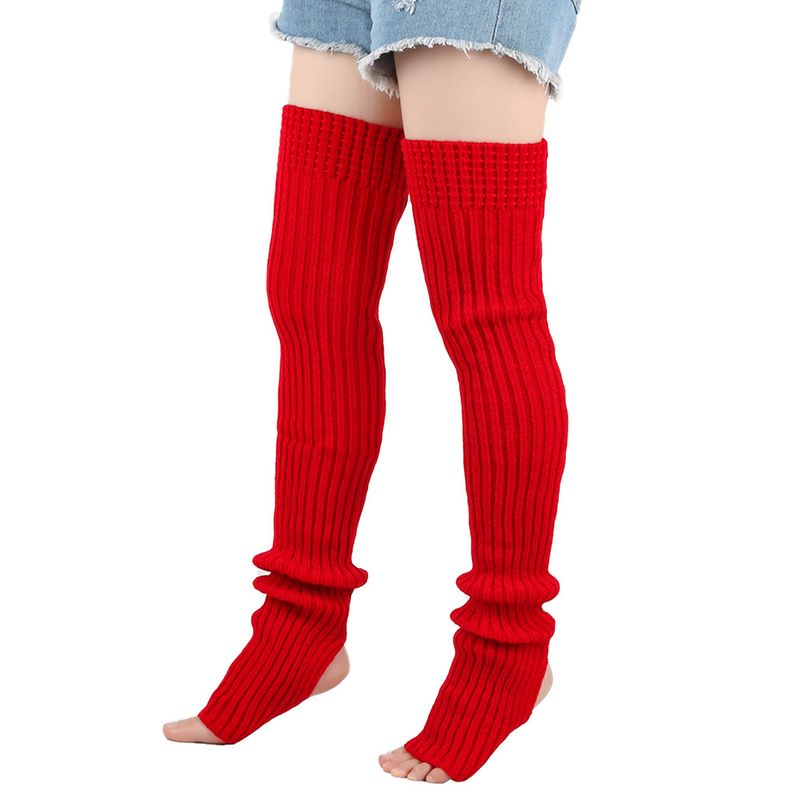 Unisex Verlängerte Woll-Beinstulpen (80 cm) Damen-Florsocken, gestrickte Woll-Beinstulpen, Ballett-Yoga-Fußwärmer_voghion.com