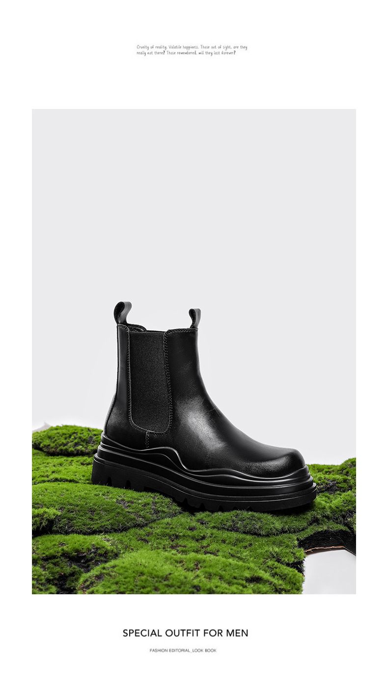 Herrenschuhe Stiefel Mid-Tube-Stiefel trendige Mode Herrenstiefel_voghion.com