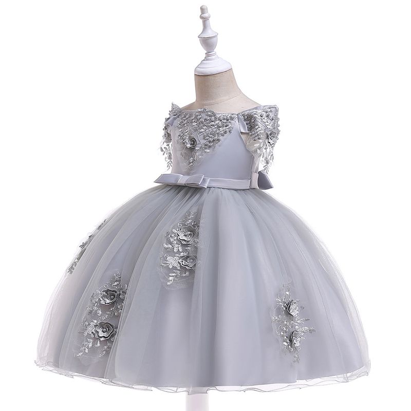 Babykleidung Mädchenkleid Kinderkleid Kleid CuHK Einreihiges, schulterfreies, mit Perlen besetztes Smoking-Laufstegkleid für Kinder_voghion.com