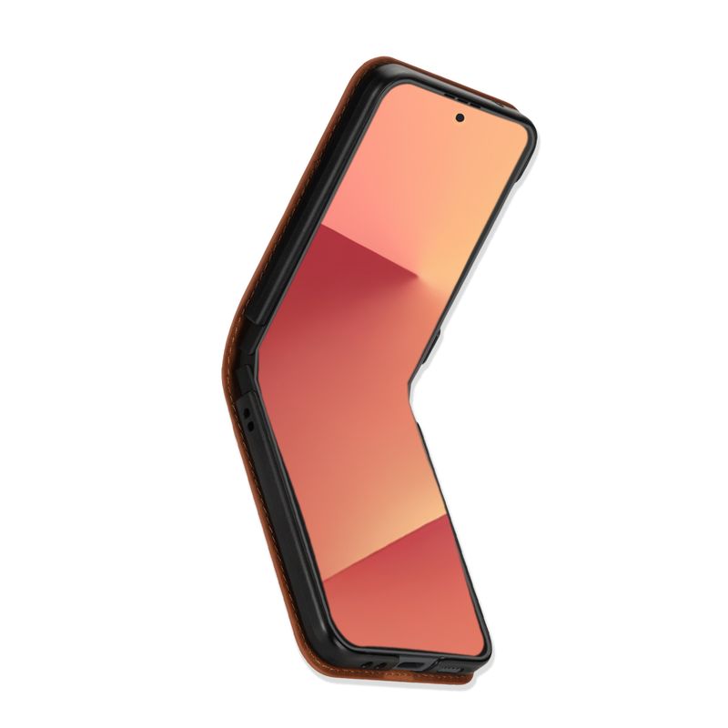 Compatible With Samsung Foldable Z Flip7 6 5 4 3 Solid Color Flip Card Slot Stand Fashion Phone Case_voghion.com