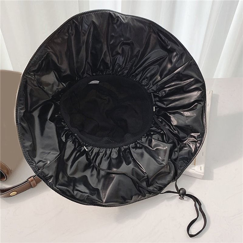 Cappelli alla moda sottili con protezione solare per le donne, cappello da pescatore estivo coreano con tesa larga e parasole in gomma nera_voghion.com