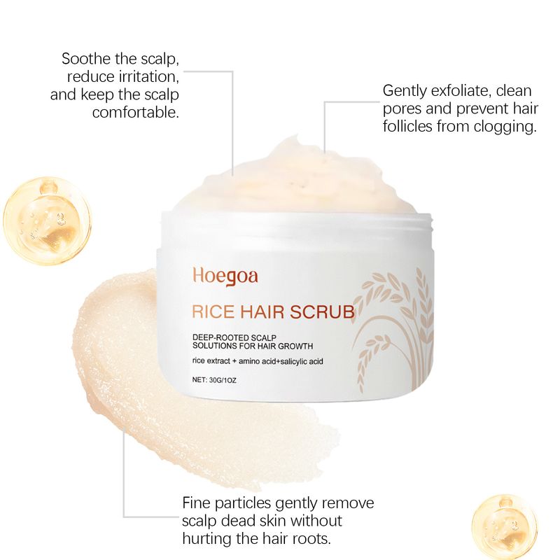 HOEGOA Rice Head Cleansing Scalp Moisturizing Fluffy Hair Care Scrub_voghion.com