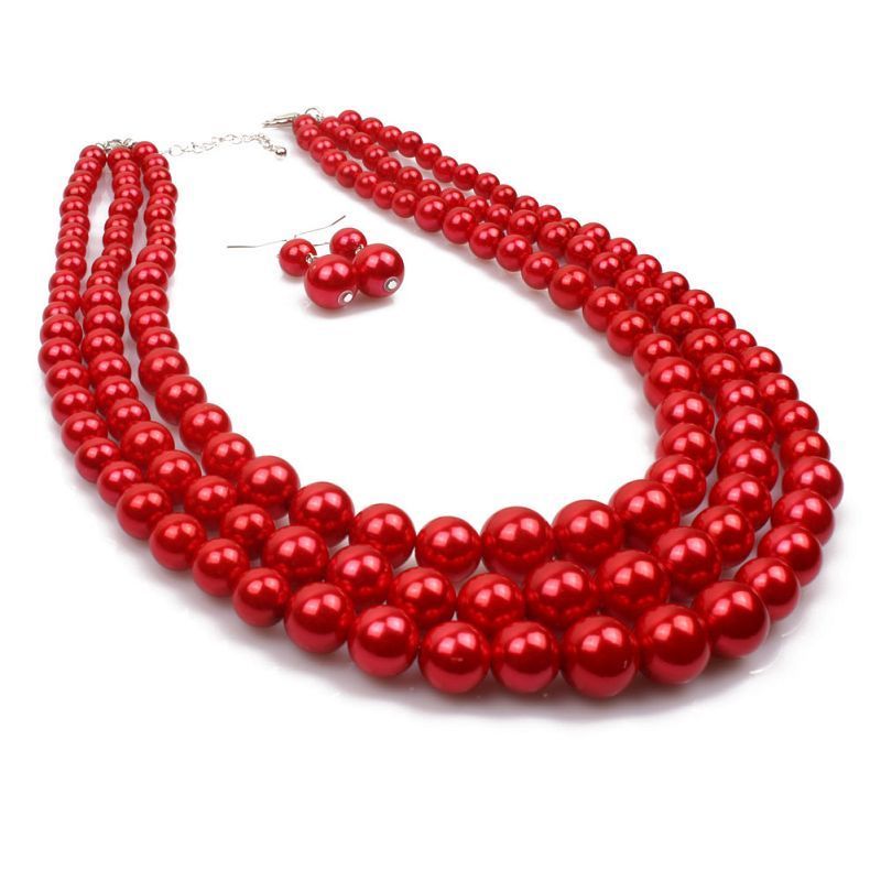 Handmade pearls, fashionable and exaggerated women's pearl collarbone, multi-layered necklace, exhibition hall style_voghion.com