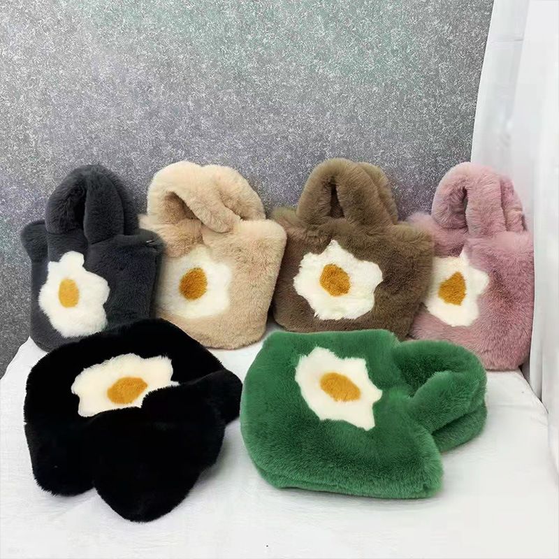 Speciale, di grande capacità, alla moda e versatile. Borsa a mano in pelliccia di coniglio, casual e quotidiana._voghion.com