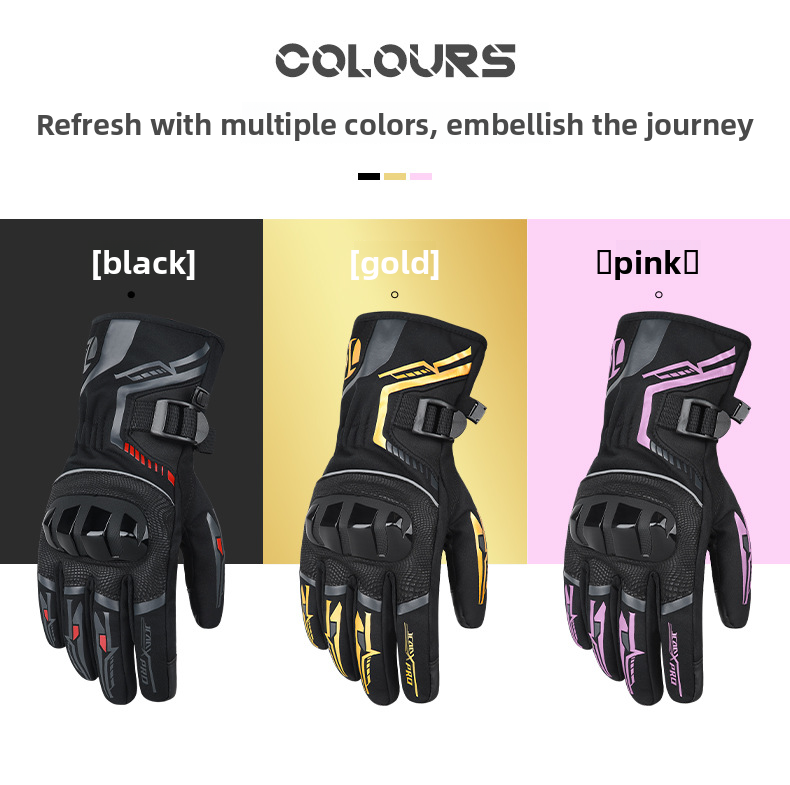 JCCA Winter-Motorradhandschuhe für Damen und Herren – wasserdicht, winddicht, fleecegefüttert, kältebeständig_voghion.com