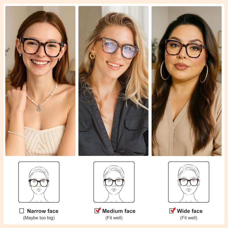 Light Women, Oversized Computer For Gaming, Metal Hinge Blue Filter Glasses Without Prescription_voghion.com