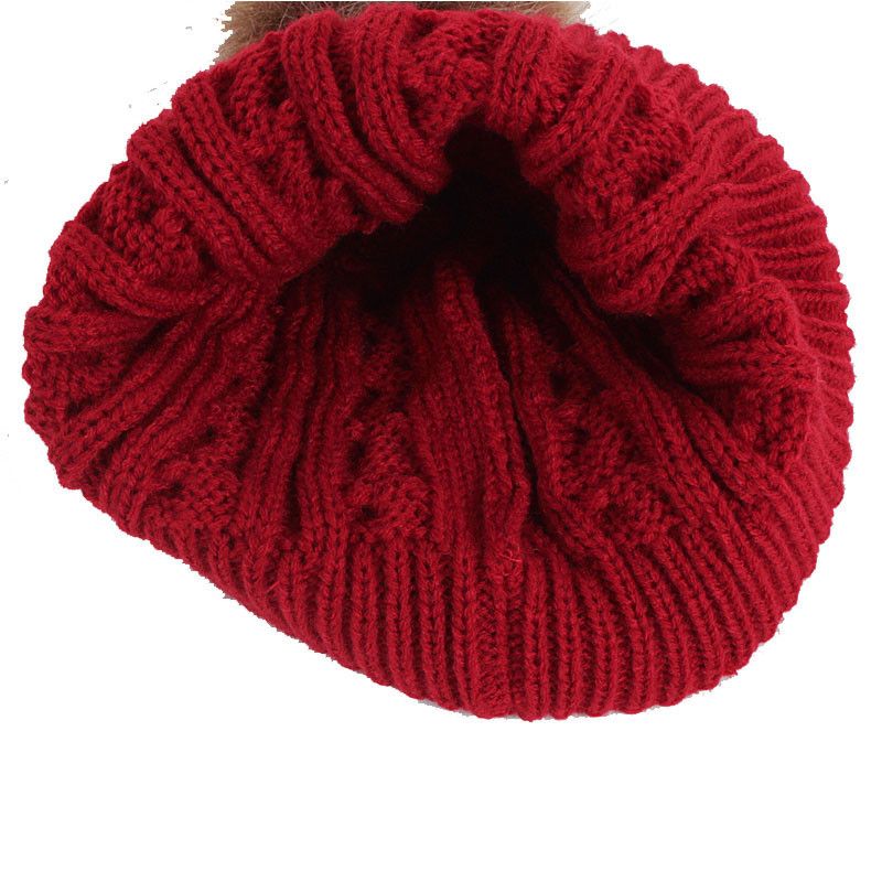 Baby Wantermütz Schal Handschuesch Set Gestrickte Pelzball Kannermütz Babykapp fir Meedercher Jongen Accessoiren Puppelchenkapott Klengkandmütz 1-5J_voghion.com