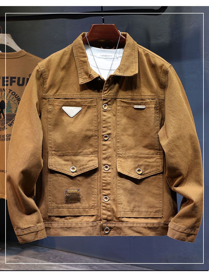 Chaqueta vaquera con solapa de primavera 2024 para hombre, 2 nuevas chaquetas de marca de moda holgadas de alta gama para hombre JK553_voghion.com