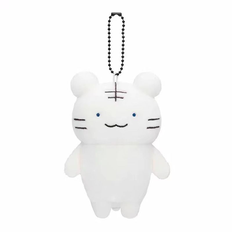 Niedlicher japanischer Plüsch-Schlüsselanhänger mit weißem und schwarzem Tiger sowie Hasenmotiv – ein tolles Kuscheltier!_voghion.com