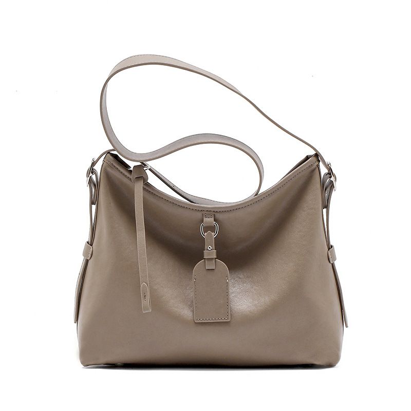 Borsa a tracolla da pendolare semplice in vera pelle di vacchetta per donna 2025, nuova borsa a tracolla in stile pigro, grande capacità_voghion.com