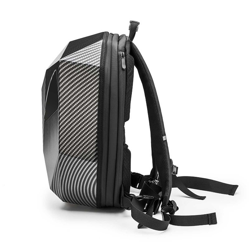 Accessori per moto, zaino per casco, borsa da equitazione Iron Hero, schermo LED non luminoso, guscio in PC, zaino in nylon nudo_voghion.com