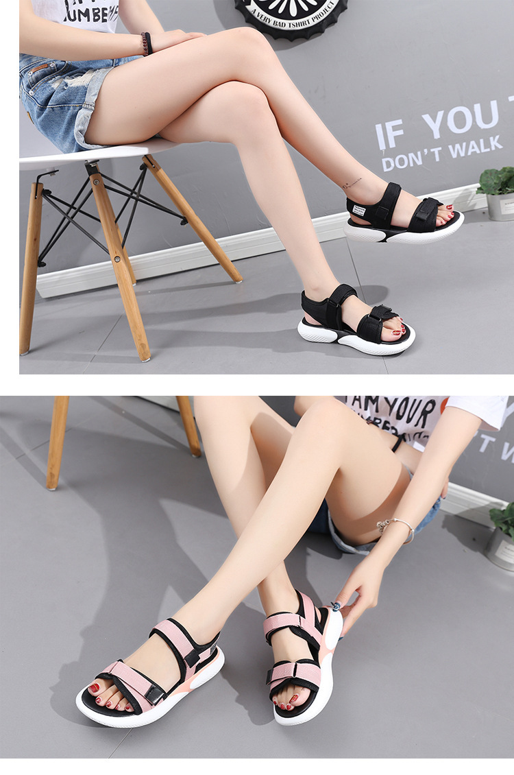 Women's casual Velcro muffin platform beach shoes_voghion.com