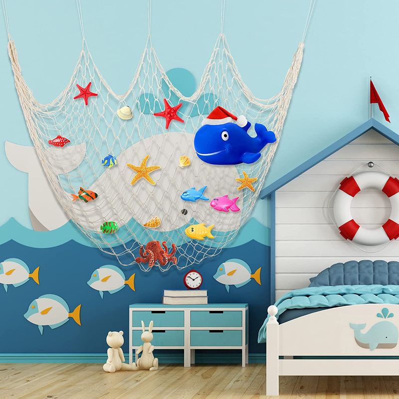 Decorazione a forma di rete da pesca, decorazione per feste subacquee a tema sirena, tema marino, articoli per feste in spiaggia alle Hawaii_voghion.com