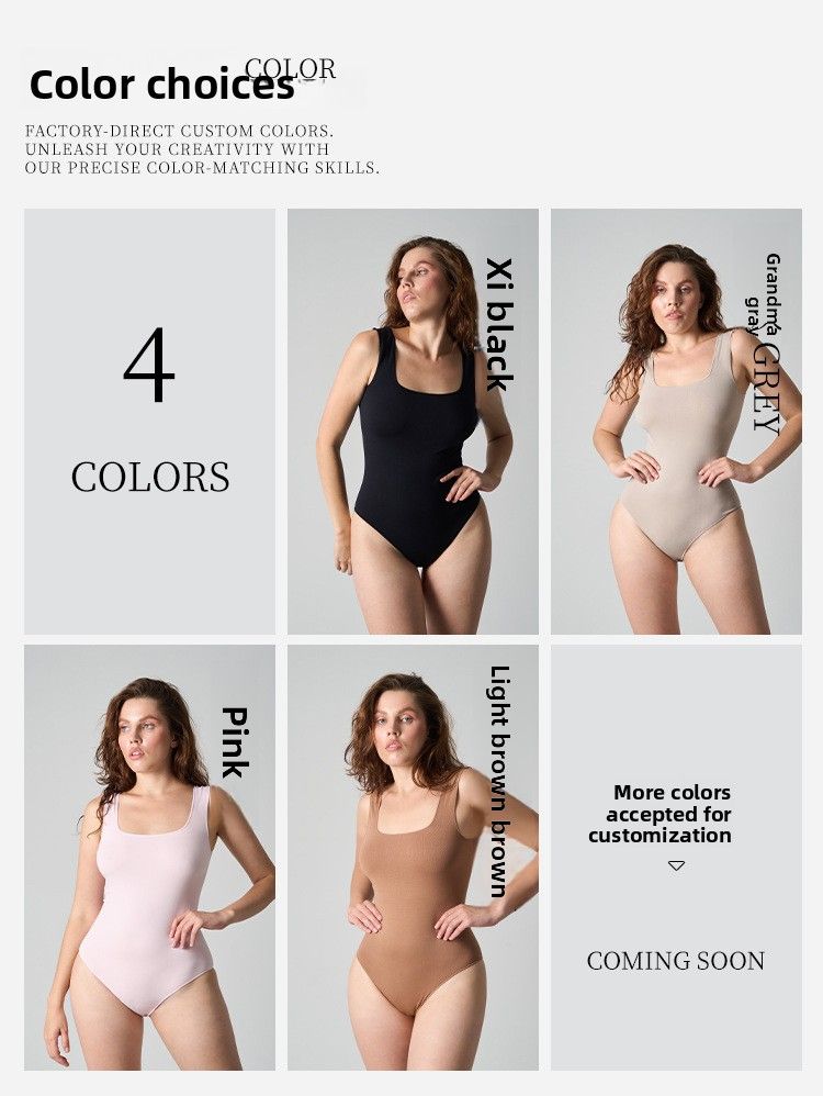 SKIMS Same Seamless European And American Style Hip Lift Tummy Control Shaping Sexy High Elastic One-piece Bodysuit_voghion.com