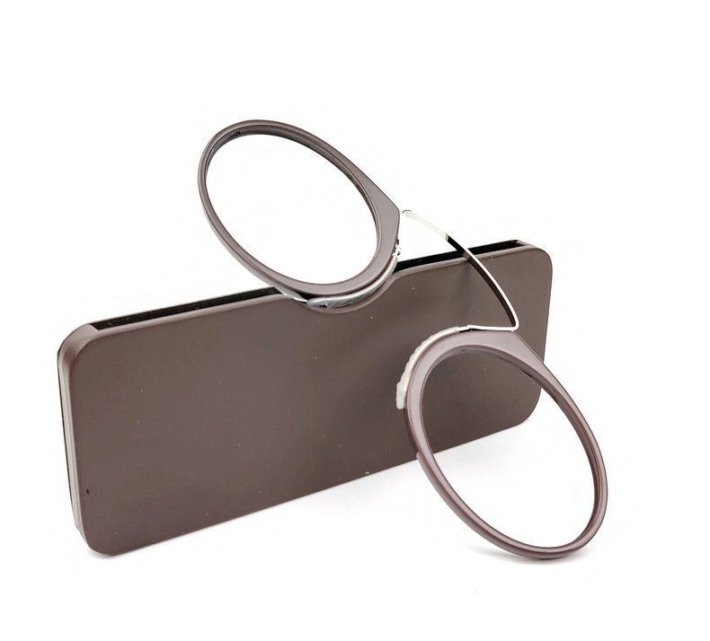 TR90 Clip-on Nose Reading Mini No Temple Glasses Compact Ultra-light Tortoiseshell Color_voghion.com