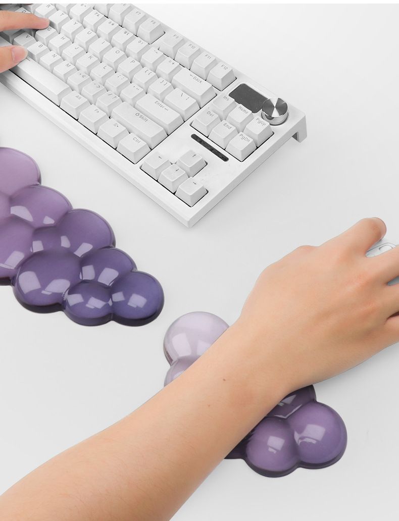 Cloud Keyboard Hand Rest Silicone Transparent Wrist Rest Gradual Change Mouse Pad Office Mouse Hand Rest_voghion.com