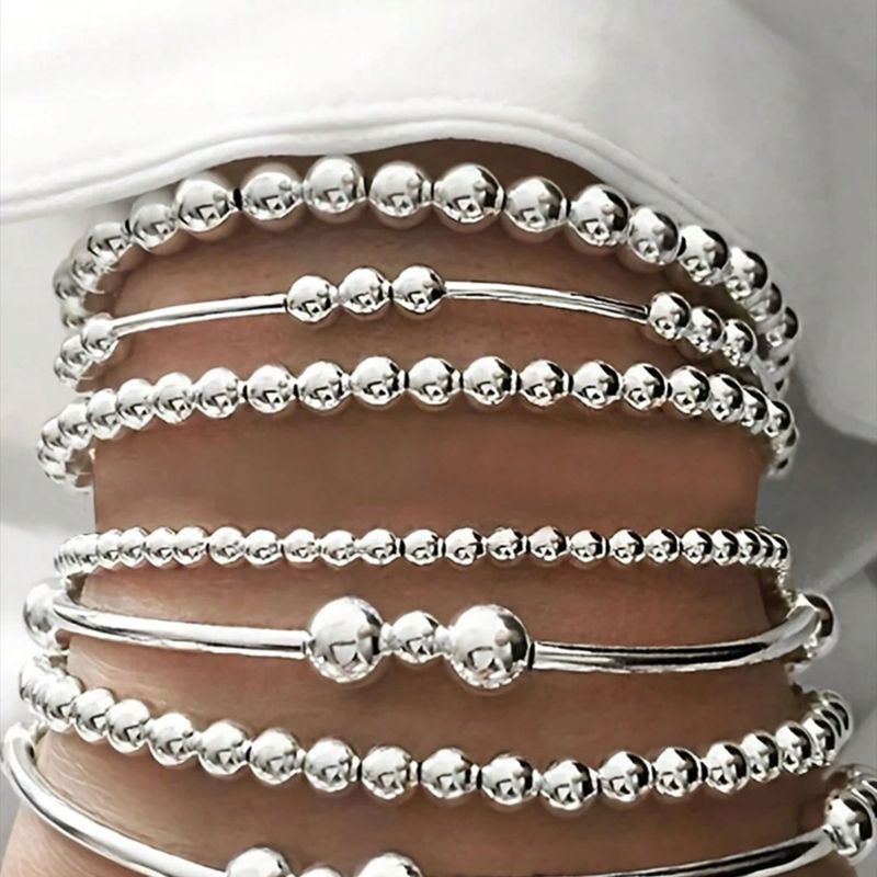 Braccialetto di perline fatto a mano in stile CCB, elastico, a strati, con piccole perline dorate, multistrato, in vendita_voghion.com