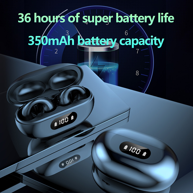 Auriculares Bluetooth 5,3 auriculares inalámbricos de conducción ósea auriculares deportivos estéreo HiFi con micrófono con cancelación de ruido_voghion.com