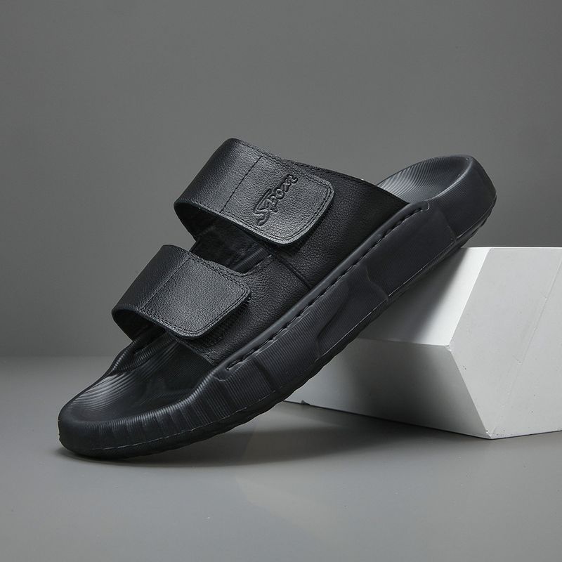 Unschlagbare Qualität Preiskontrollierte Herren-Hausschuhe, Sandalen aus echtem Leder, vielseitige Trend-Casual-Trendschuhe, können äußerlich getragen werden_voghion.com