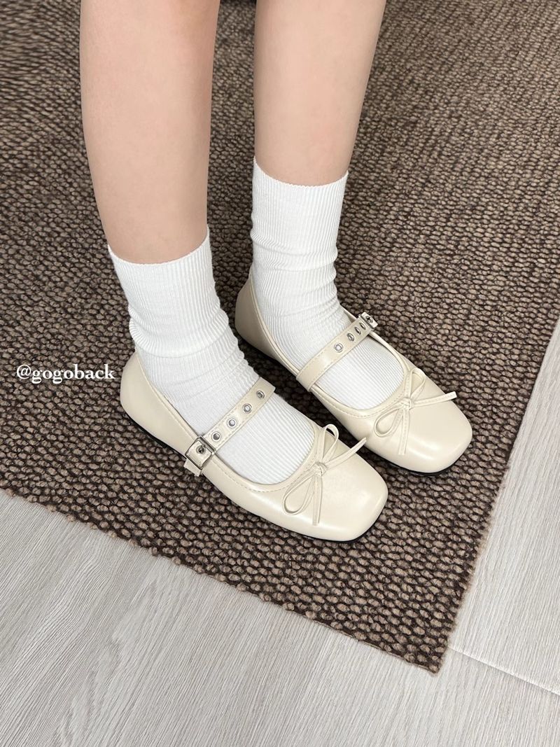 Lancui Niche Four-Color Versatile Ballet Style Soft Sole Comfortable Mary Jane Shallow Mouth Women's Leather Shoes_voghion.com