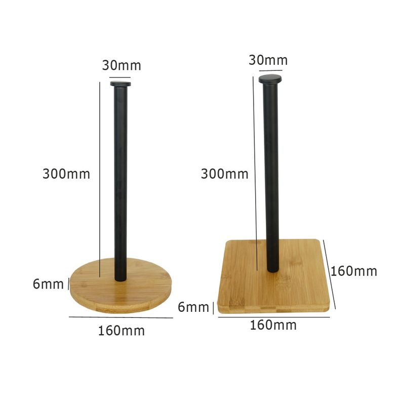 Stainless Steel Bamboo Paper Towel Rack Kitchen Restaurant Vertical Roll Holder Storage Rack Plastic Wrap Rack Lazy Rag Holder_voghion.com