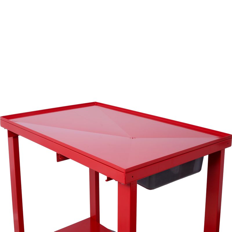 Transmission Teardown Work Station 1/2 Ton Capacity Sloping Drain Table Locking Drawer Removable Drain Basin Full-Width Lower Shelf Four 4-Inch Caster Wheels_voghion.com