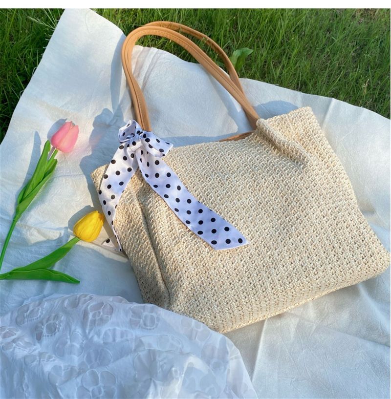 Fairy Large Capacity Summer Instagram Grass Weaving Beach Versatile One Shoulder Handheld Holiday Tote Bag Girl_voghion.com