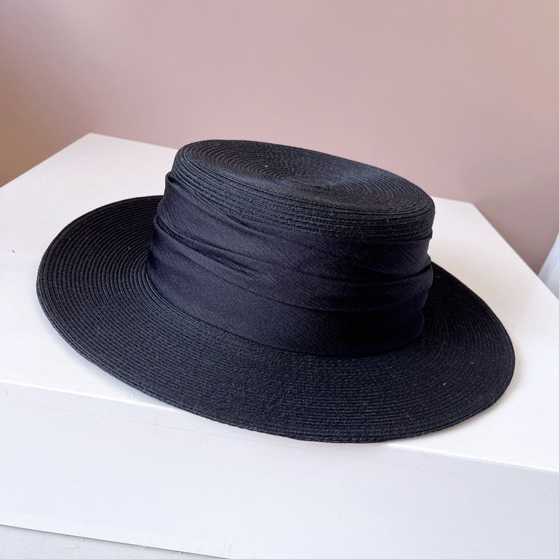 Mode europäischen amerikanischen Retro-Band breite Krempe Hüte für Frauen elegante flache Top Mode Strand Cap Qualität Hochzeit Sombrero_voghion.com