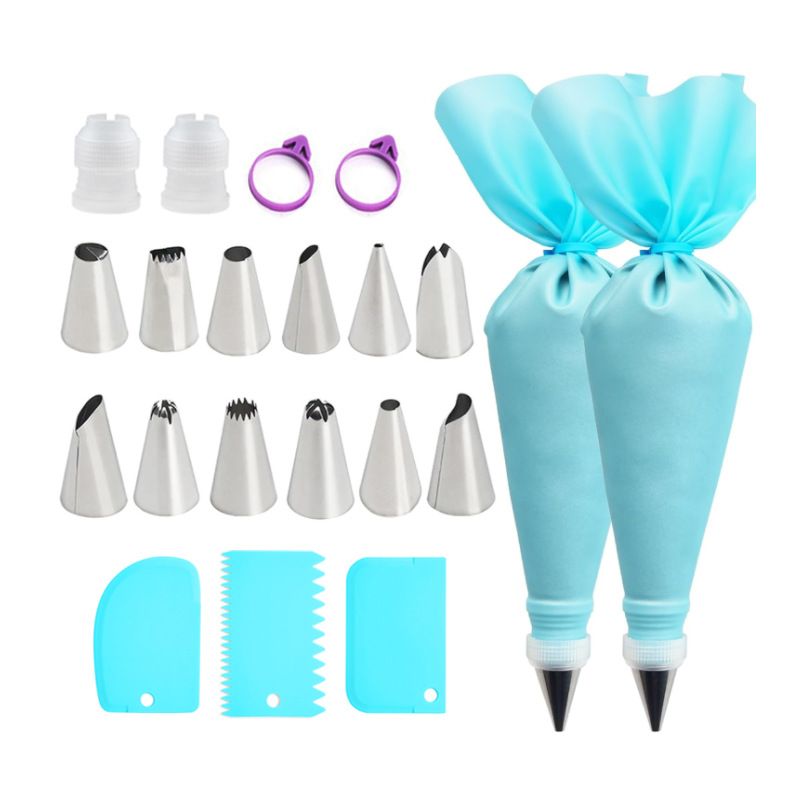 Set di utensili da forno con beccuccio per pasticceria in acciaio inossidabile, sac à poche monouso, strumento per spremere la crema per dolci_voghion.com