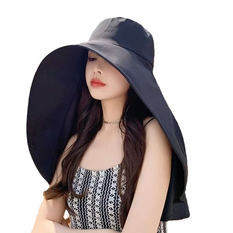 Cappello da pescatore con protezione solare UV, con collo largo a tesa larga, per tutte le occasioni estive, con coda di cavallo che perde_voghion.com