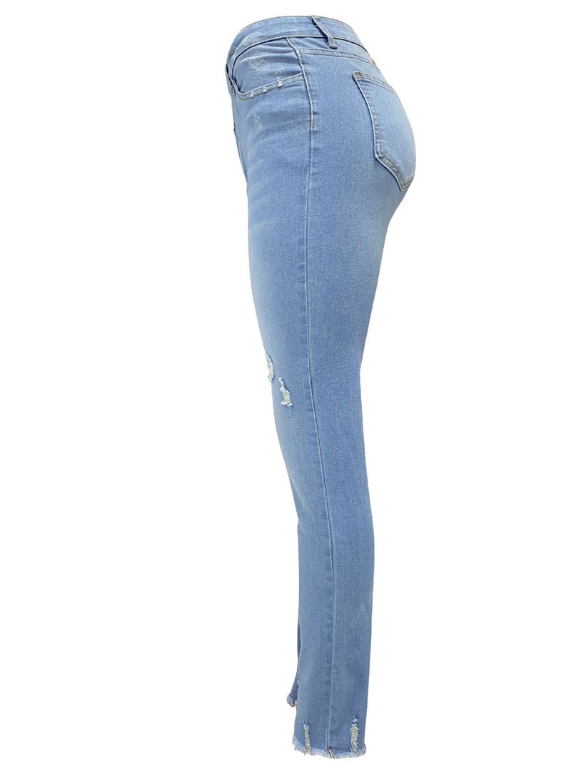 jeans stretch reto feminino temperamento para deslocamento calças rasgadas lavadas_voghion.com