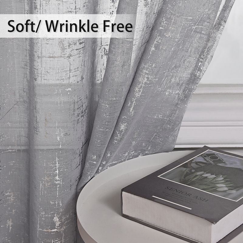 Gardinen Sëlwerfolie Kräizmuster Transparent Gardinen Halleftransparent Voile Gardinen mat Liichtfilter Dekorativ Fënsterpaneelen_voghion.com