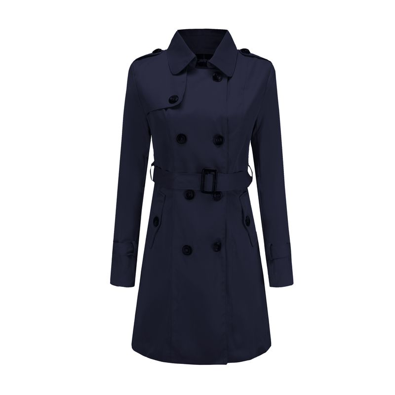Slim Fit Popular Long Windbreaker Women's Spring Jacket_voghion.com