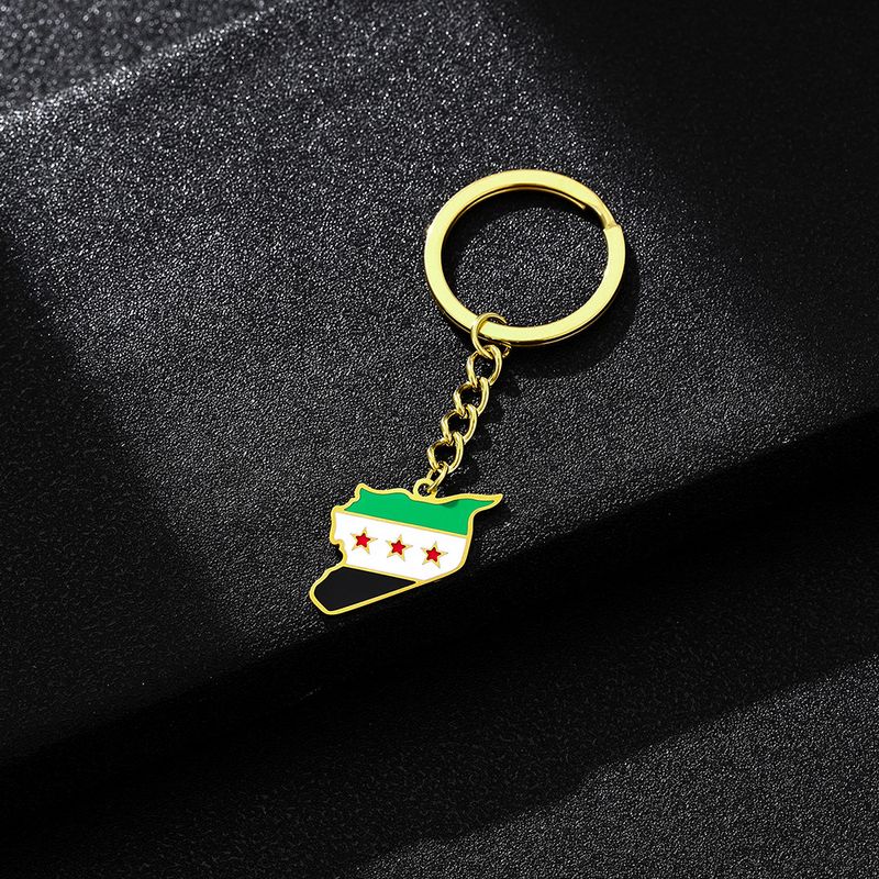 Syrian Oil Drop Pendant Keychain - Titanium Steel Ethnic Design Unisex Gift With Cultural Motifs_voghion.com
