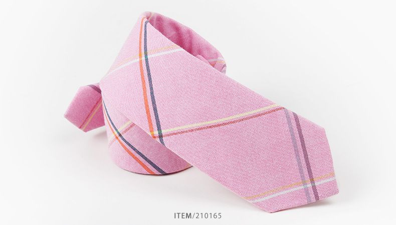 Corbata a cuadros de algodón unisex Corbata informal de moda para hombre estrecha de 6 cm_voghion.com