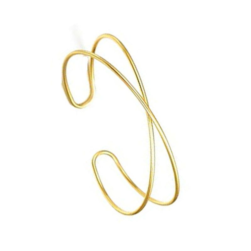 Braccialetto geometrico regolabile aperto da donna, versatile, con linea di gioielli da mano_voghion.com