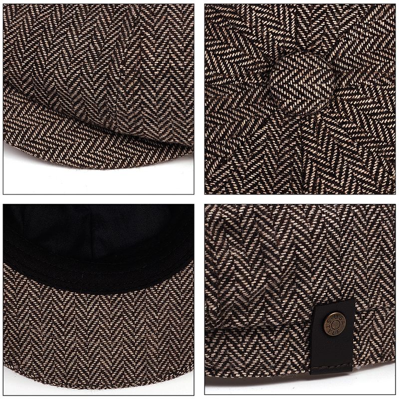 Neu eingetroffen Mode Wolle Newsboy Neue Männer Herringbone Schiebermützen Frauen Kaffee Britische Gatsby Cap Herbst Winter Wollmütze_voghion.com