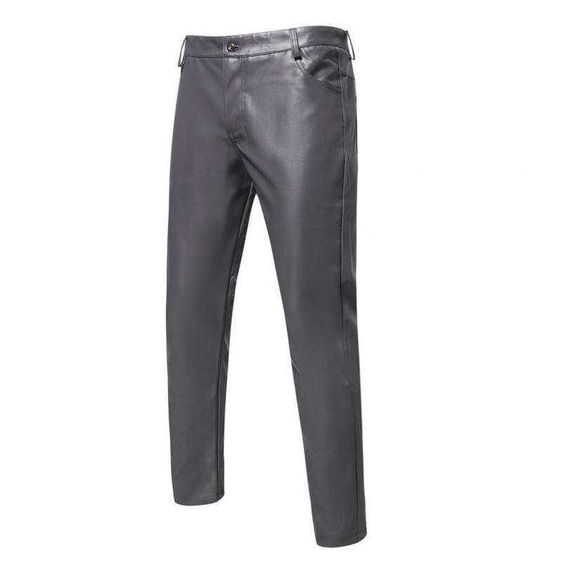 Herrenbekleidung Casual Performance Einfarbig Sechs Farben Große Größe Lederhose_voghion.com