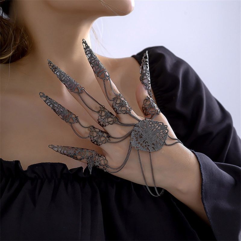 Gioielli da donna Gioielli in oro e argento Gioielli in metallo Galvanotecnica Gioielli da uomo Punk Gotico Esagerati Guanti Bracciale Halloween Nappa affusolata Unghie_voghion.com
