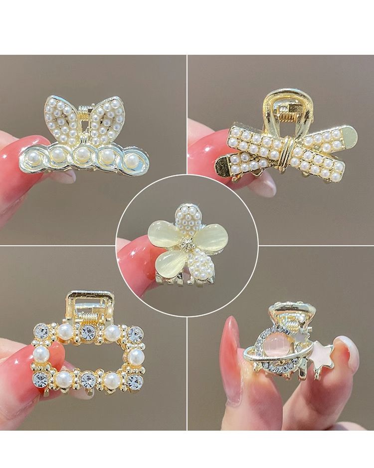 Spinka do włosów z perełką unisex, damska, Premium, mała, z tyłu głowy, do połowy włosów, spinka do włosów z rekinem_voghion.com