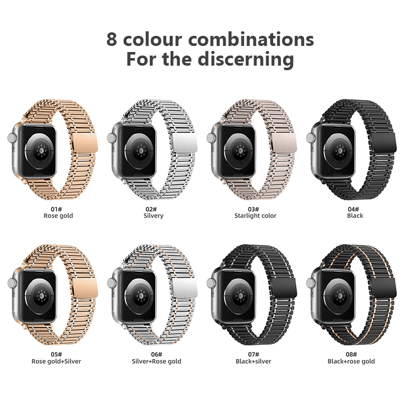 Metall Magnéitarmband fir Apple Watch Ultra Band 49mm Serie 8/7 41mm 45mm Stolarmband Iwatch 6 SE 5 4 3 38mm 40mm 42mm 44mm_voghion.com