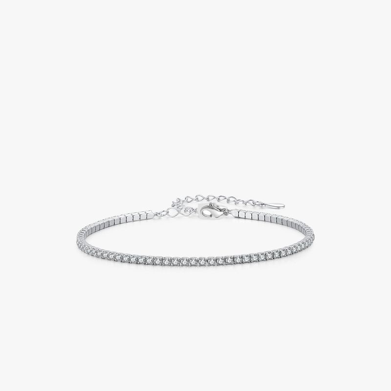 Bracciale da donna in argento puro con diamanti e zirconi intarsiati, semplice, leggero, di lusso, di alta gamma, nuovo modello_voghion.com