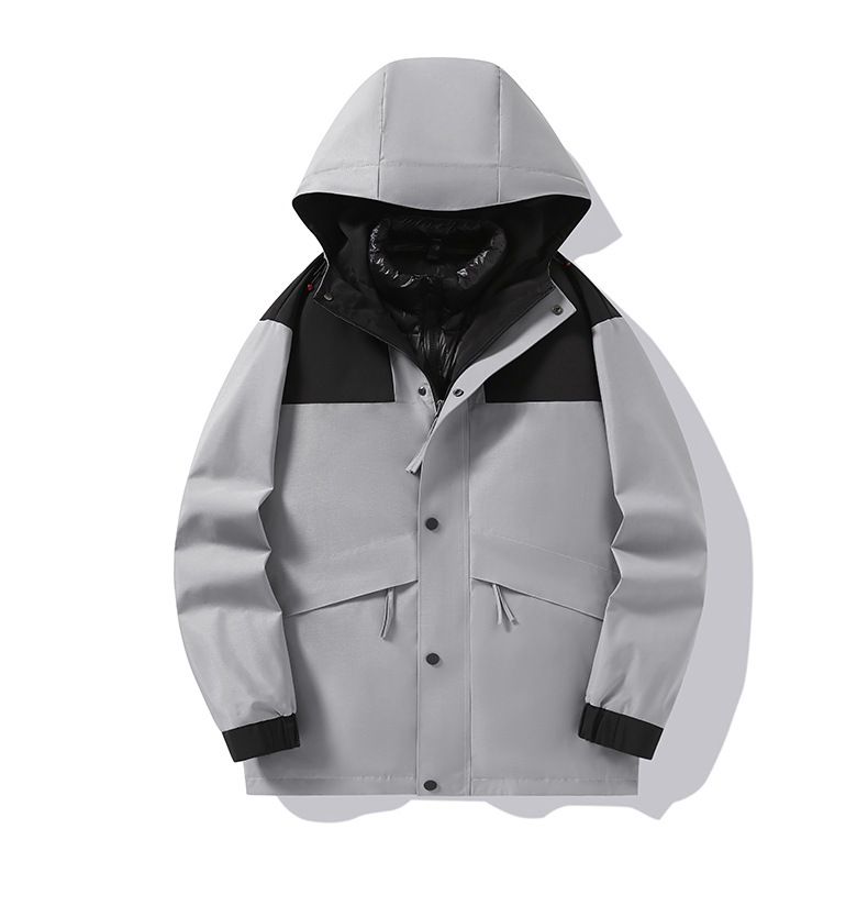 Giacca da trekking impermeabile unisex 3 in 1 con fodera termica staccabile - Cappotto antivento da esterno per coppia per autunno e inverno_voghion.com