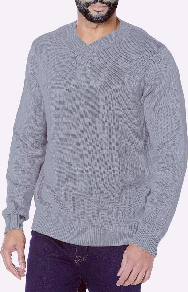 Nova muška moda 2024. Slim Fit pleteni pulover s okruglim izrezom Vuneni pulover džemper jesen zima ležeran zdepastog pletiva udoban teški pulover dugih rukava_voghion.com
