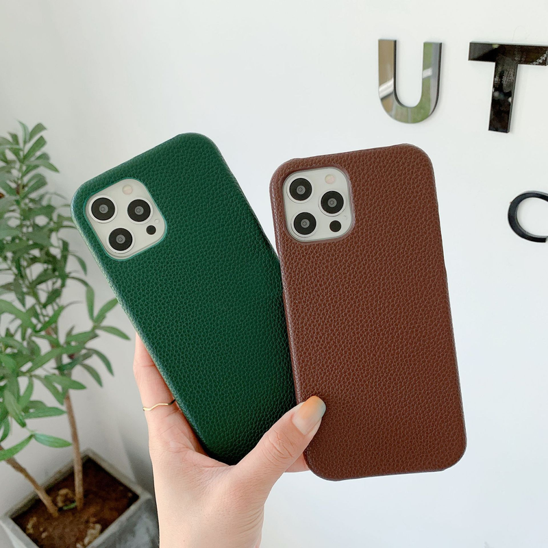 Mobile phone case Simple retro lychee pattern mobile phone case suitable for iPhone12Pro max protective cover Apple X protective case hard case_voghion.com