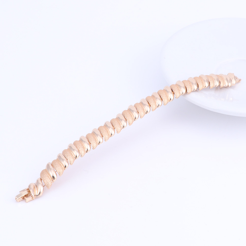 Italienisches goldfarbenes Schmuckset mit Halskette, Ohrringen, Armband und Ring, afrikanisches Brautmotiv für Damen, Hochzeitsparty-Geschenke_voghion.com