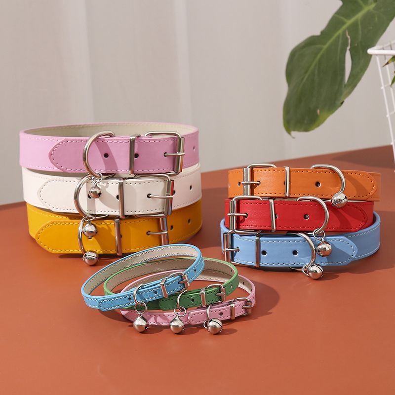 Huisdierhond PU-leer, verstelbaar met bel, schattige kattenpuppyhalsband in Japanse stijl_voghion.com